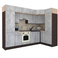 Bucatarie de Colt BIG GENA NEW ST. 150-290, Wenge / Decor 4298